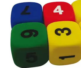 קוביות מספרים גומי 4 ביחד