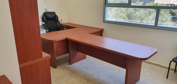 שולחן משרדי מפואר כפול עד 2 מטר עם שולחן ישיבות