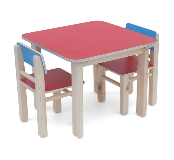 סט צבוע חלקי שולחן+2 כסאות